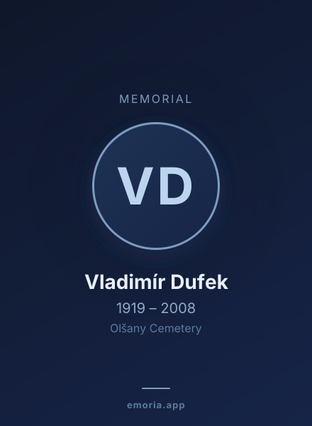 Memorial portrait of Vladimír Dufek