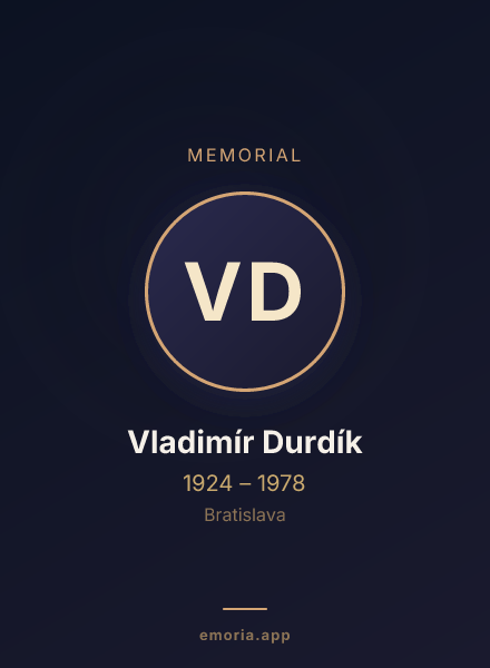 Memorial portrait of Vladimír Durdík