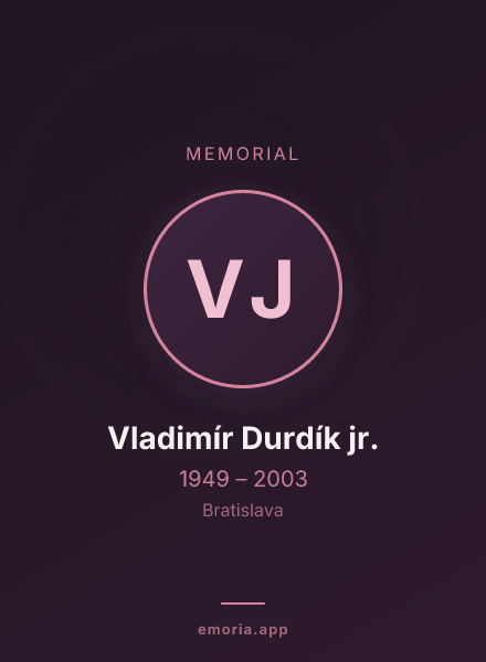 Memorial portrait of Vladimír Durdík jr.