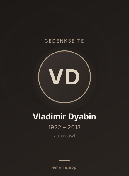 Gedenkportrait von Vladimir Dyabin