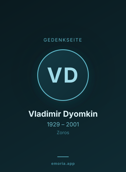 Gedenkportrait von Vladimir Dyomkin