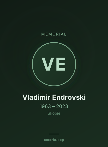 Memorial portrait of Vladimir Endrovski