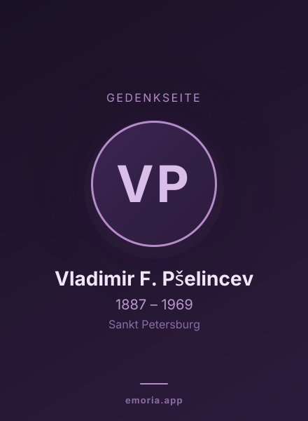 Gedenkportrait von Vladimir F. Pšelincev