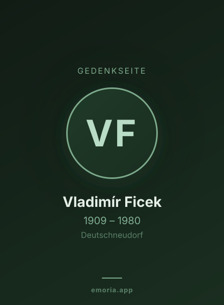 Gedenkportrait von Vladimír Ficek