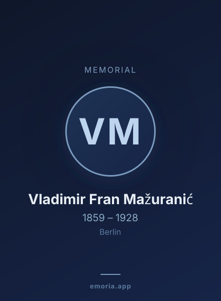 Memorial portrait of Vladimir Fran Mažuranić