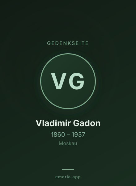 Gedenkportrait von Vladimir Gadon