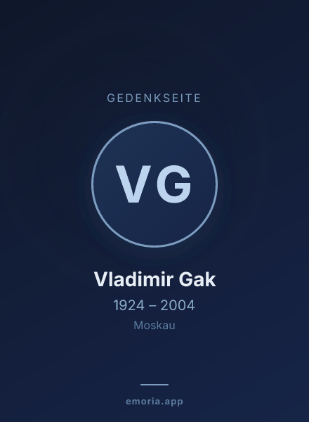 Gedenkportrait von Vladimir Gak