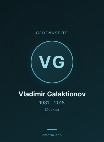 Gedenkportrait von Vladimir Galaktionov