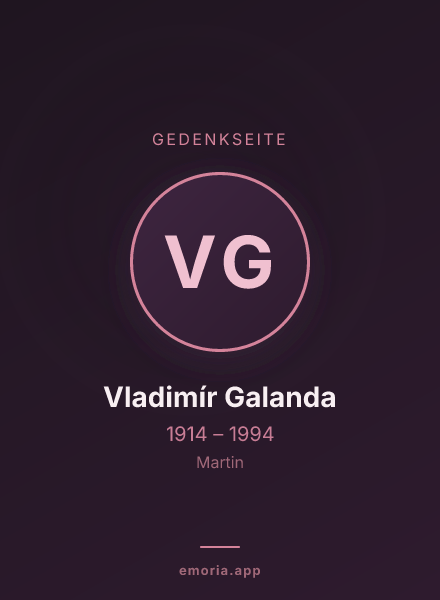 Gedenkportrait von Vladimír Galanda