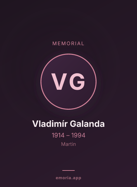 Memorial portrait of Vladimír Galanda
