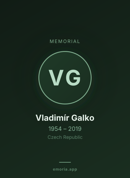 Memorial portrait of Vladimír Galko