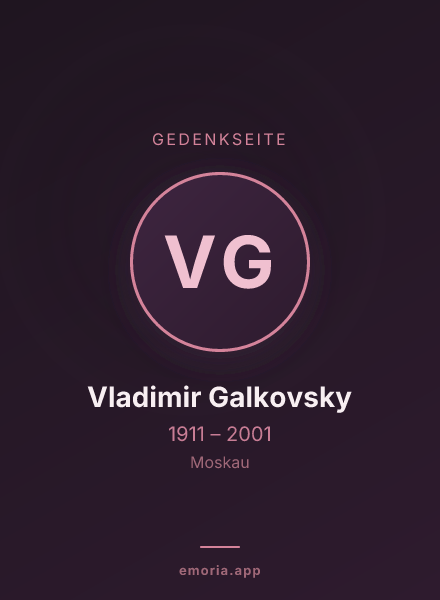 Gedenkportrait von Vladimir Galkovsky