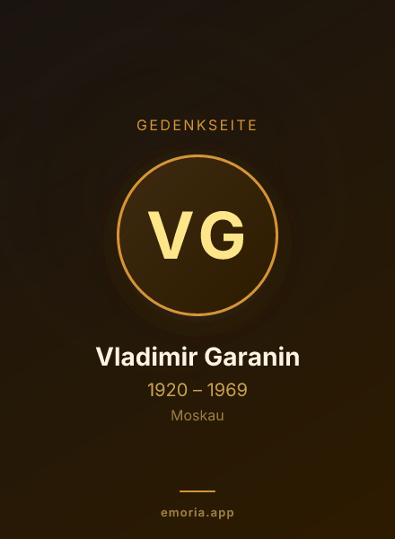 Gedenkportrait von Vladimir Garanin
