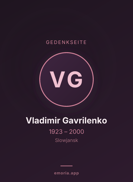 Gedenkportrait von Vladimir Gavrilenko