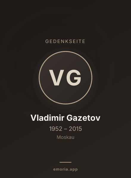 Gedenkportrait von Vladimir Gazetov
