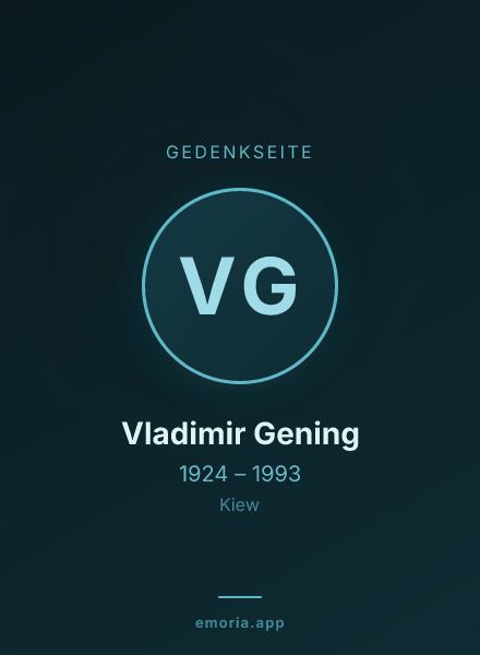 Gedenkportrait von Vladimir Gening