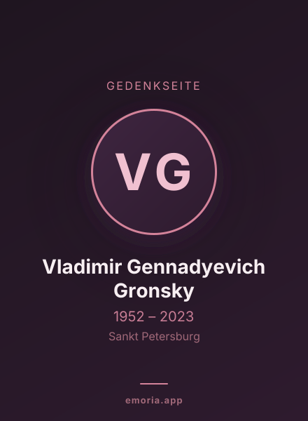 Gedenkportrait von Vladimir Gennadyevich Gronsky
