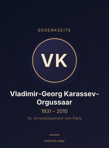 Gedenkportrait von Vladimir-Georg Karassev-Orgussaar