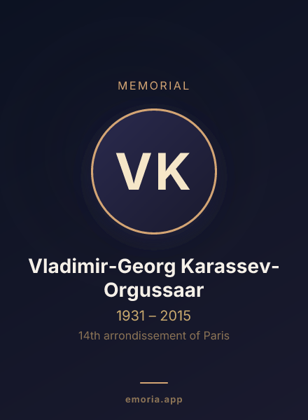 Memorial portrait of Vladimir-Georg Karassev-Orgussaar