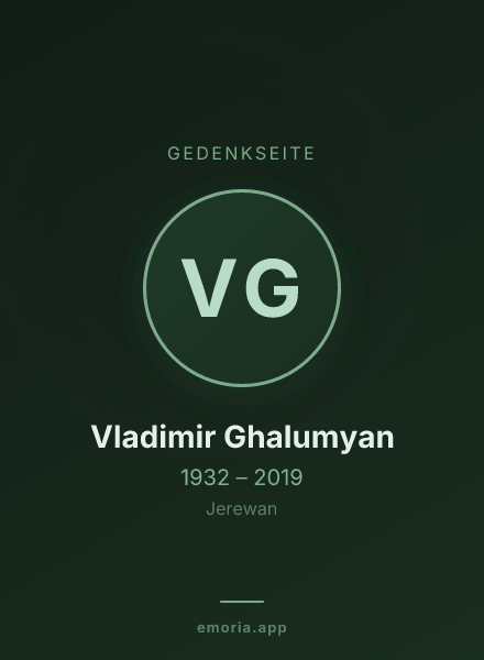 Gedenkportrait von Vladimir Ghalumyan