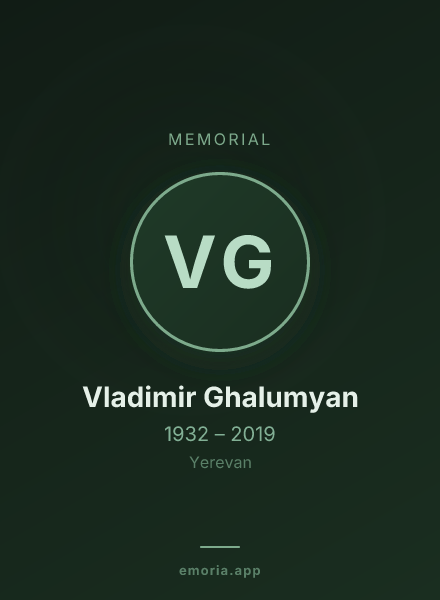 Memorial portrait of Vladimir Ghalumyan