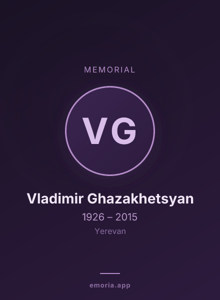 Memorial portrait of Vladimir Ghazakhetsyan