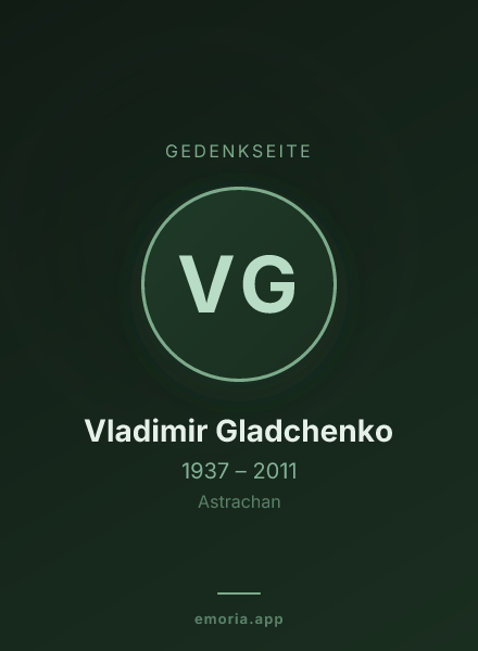 Gedenkportrait von Vladimir Gladchenko