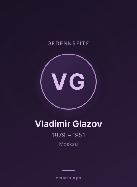 Gedenkportrait von Vladimir Glazov