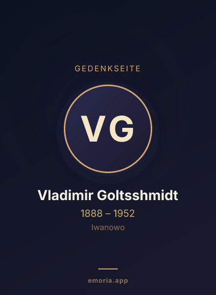 Gedenkportrait von Vladimir Goltsshmidt