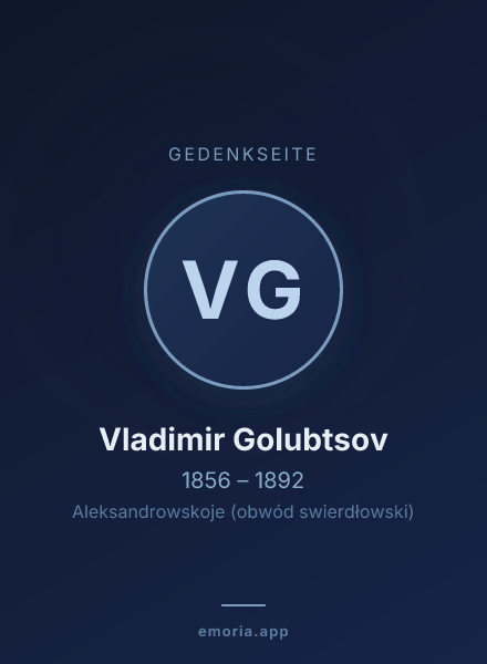 Gedenkportrait von Vladimir Golubtsov