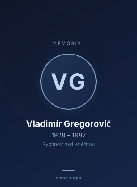 Memorial portrait of Vladimír Gregorovič