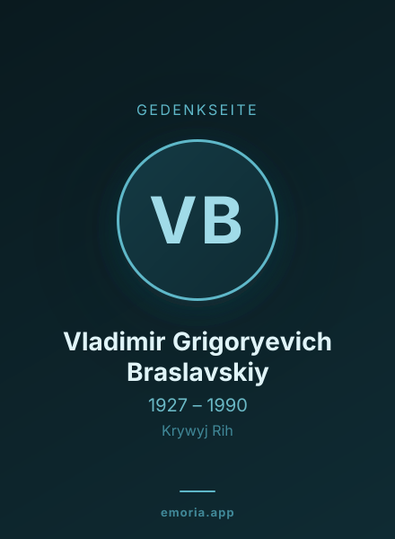 Gedenkportrait von Vladimir Grigoryevich Braslavskiy