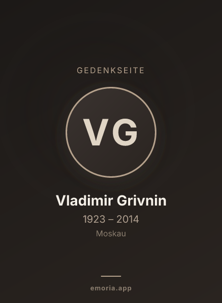 Gedenkportrait von Vladimir Grivnin