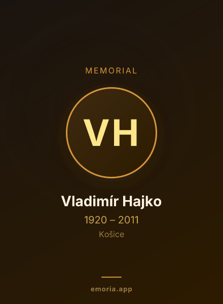 Memorial portrait of Vladimír Hajko