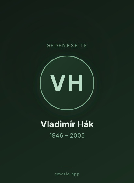 Gedenkportrait von Vladimír Hák