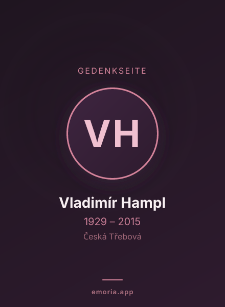 Gedenkportrait von Vladimír Hampl