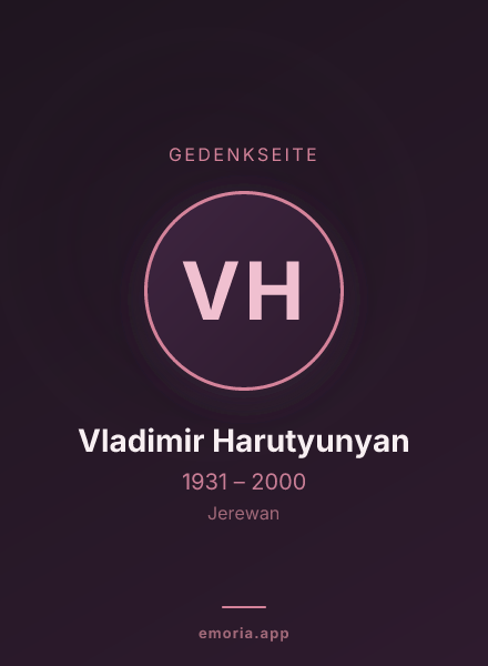 Gedenkportrait von Vladimir Harutyunyan