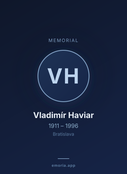Memorial portrait of Vladimír Haviar