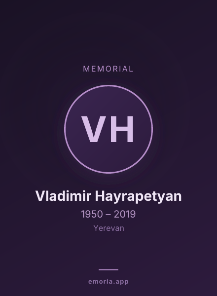 Memorial portrait of Vladimir Hayrapetyan