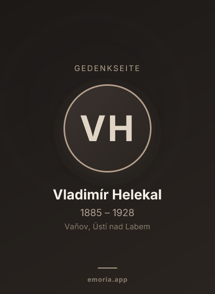 Gedenkportrait von Vladimír Helekal