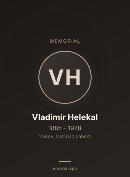 Memorial portrait of Vladimír Helekal