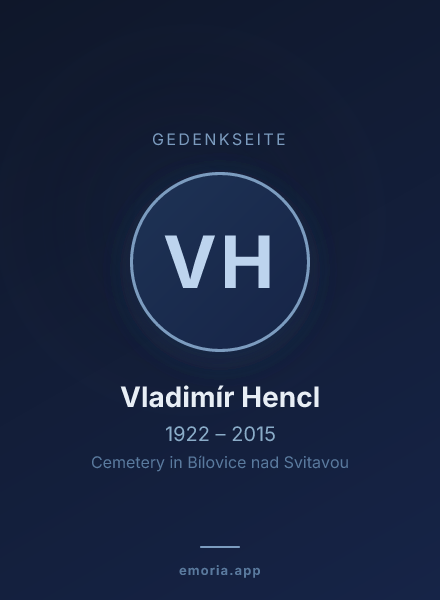 Gedenkportrait von Vladimír Hencl