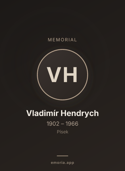 Memorial portrait of Vladimír Hendrych