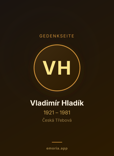 Gedenkportrait von Vladimír Hladík