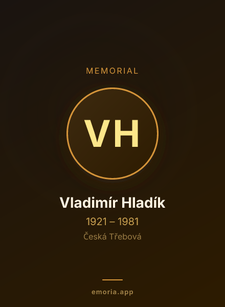 Memorial portrait of Vladimír Hladík