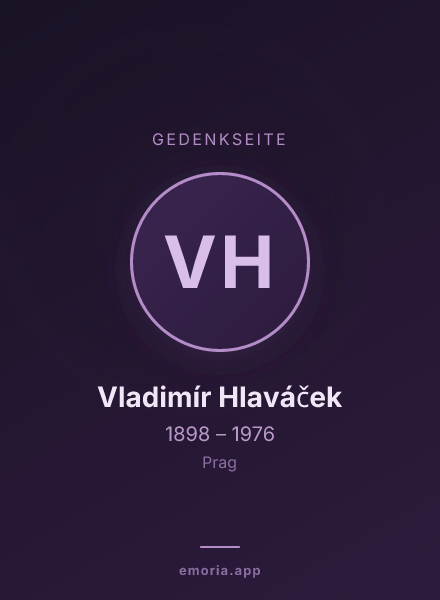 Gedenkportrait von Vladimír Hlaváček
