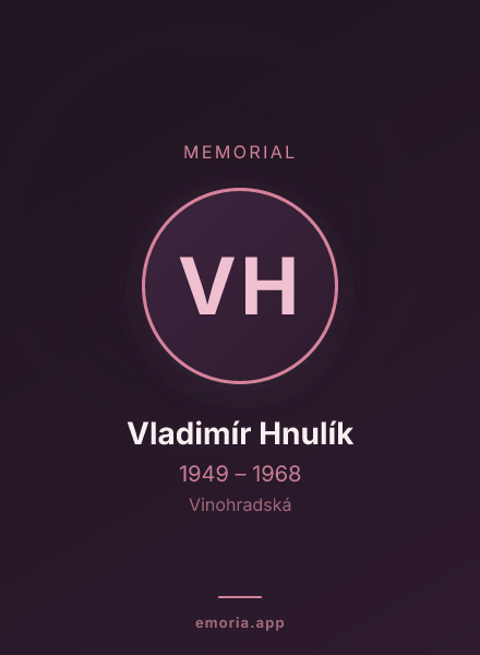 Memorial portrait of Vladimír Hnulík