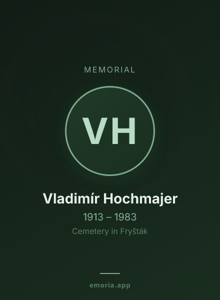 Memorial portrait of Vladimír Hochmajer