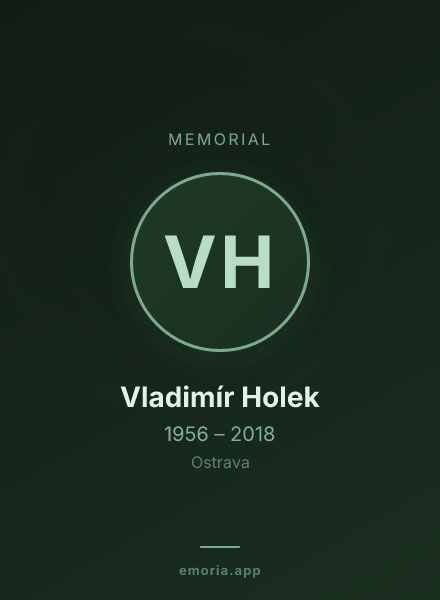 Memorial portrait of Vladimír Holek