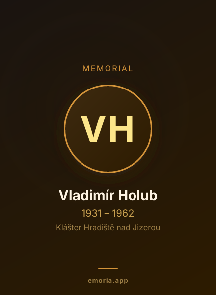 Memorial portrait of Vladimír Holub